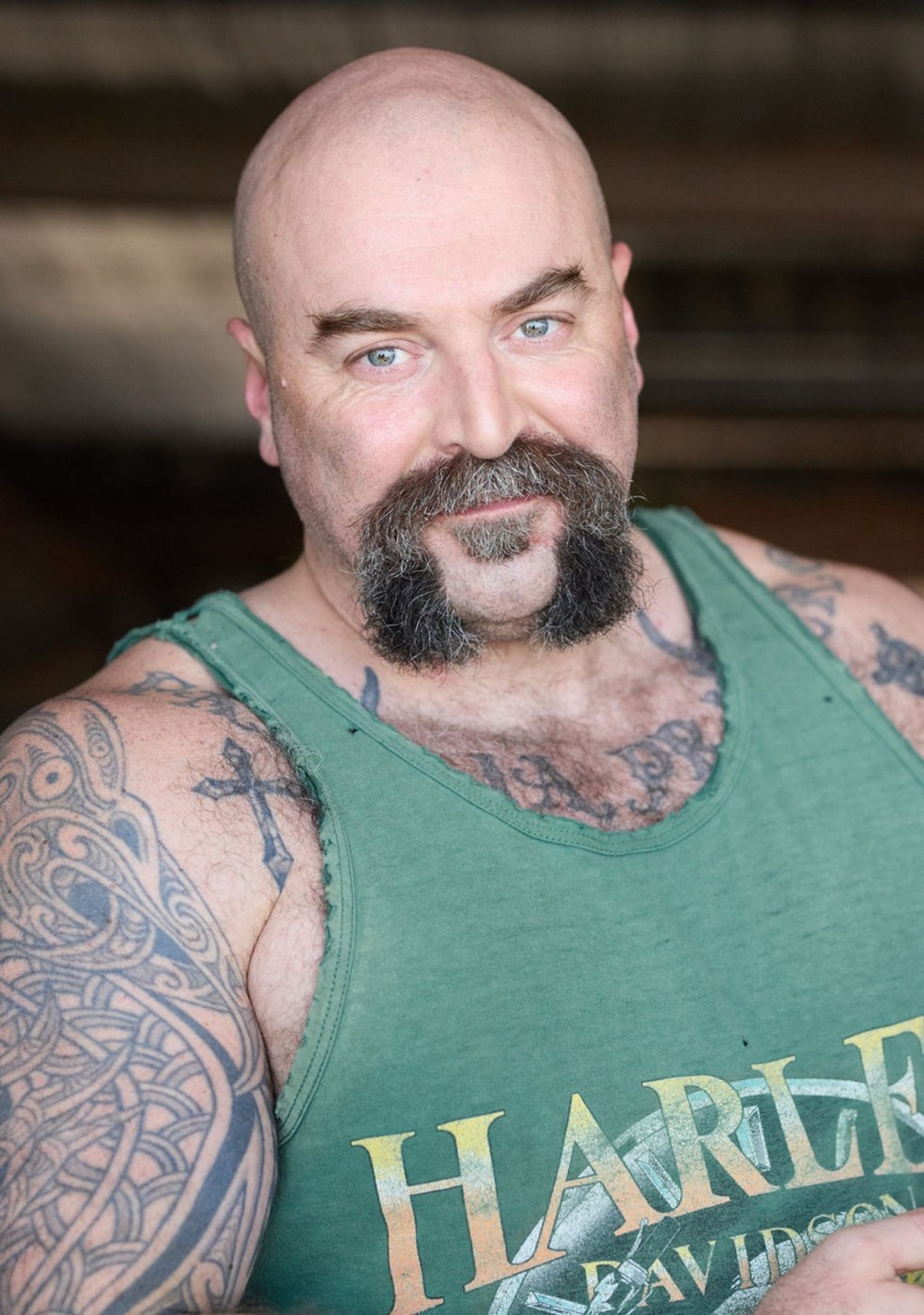 Stephen Murphy in a green tank top